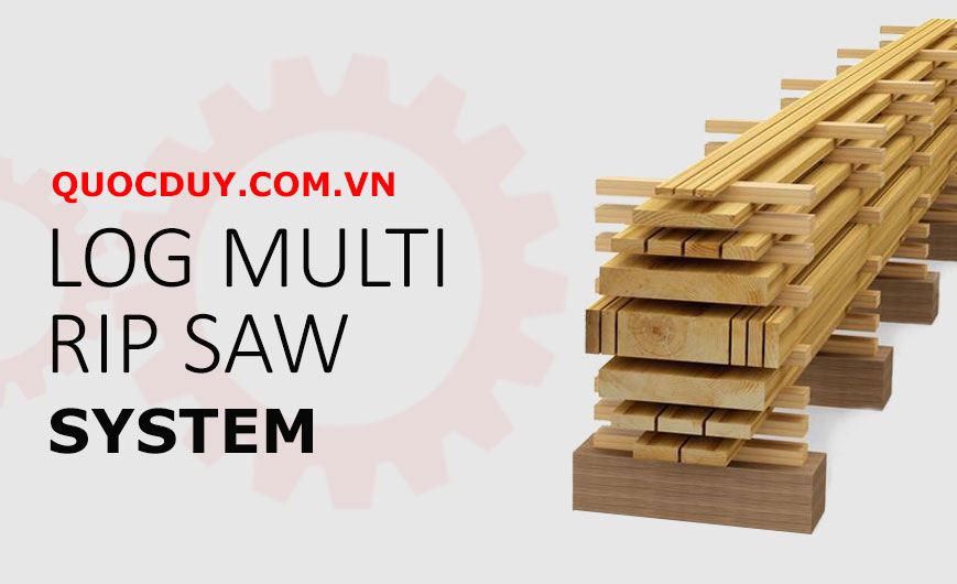 Log multi rip saw system