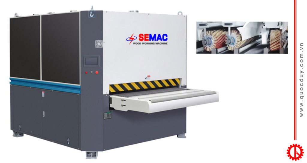 Máy chà nhám chổi thùng 3 trục
