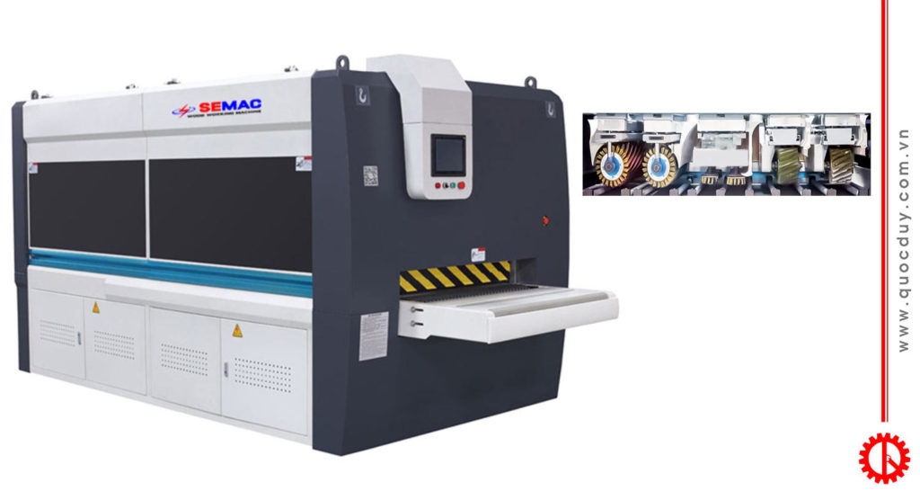 Máy chà nhám chổi thùng 6 trục