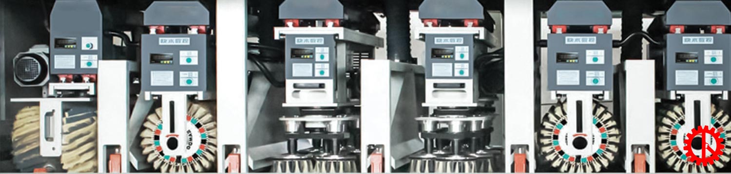 CÁC DÒNG MÁY CHÀ NHÁM CHỔI THÙNG HIỆU QUẢ TRONG NGÀNH GỖ Trục máy chà nhám chổi thùng 7 trục
