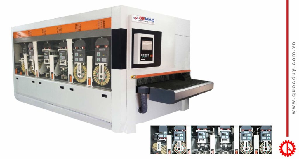 Máy chà nhám chổi thùng 7 trục