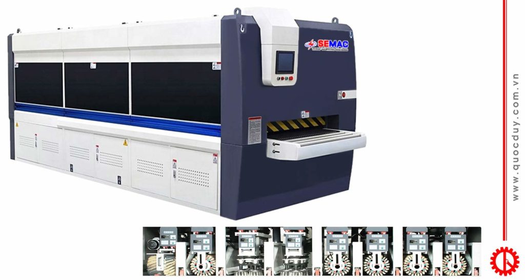 Máy chà nhám chổi thùng 9 trục