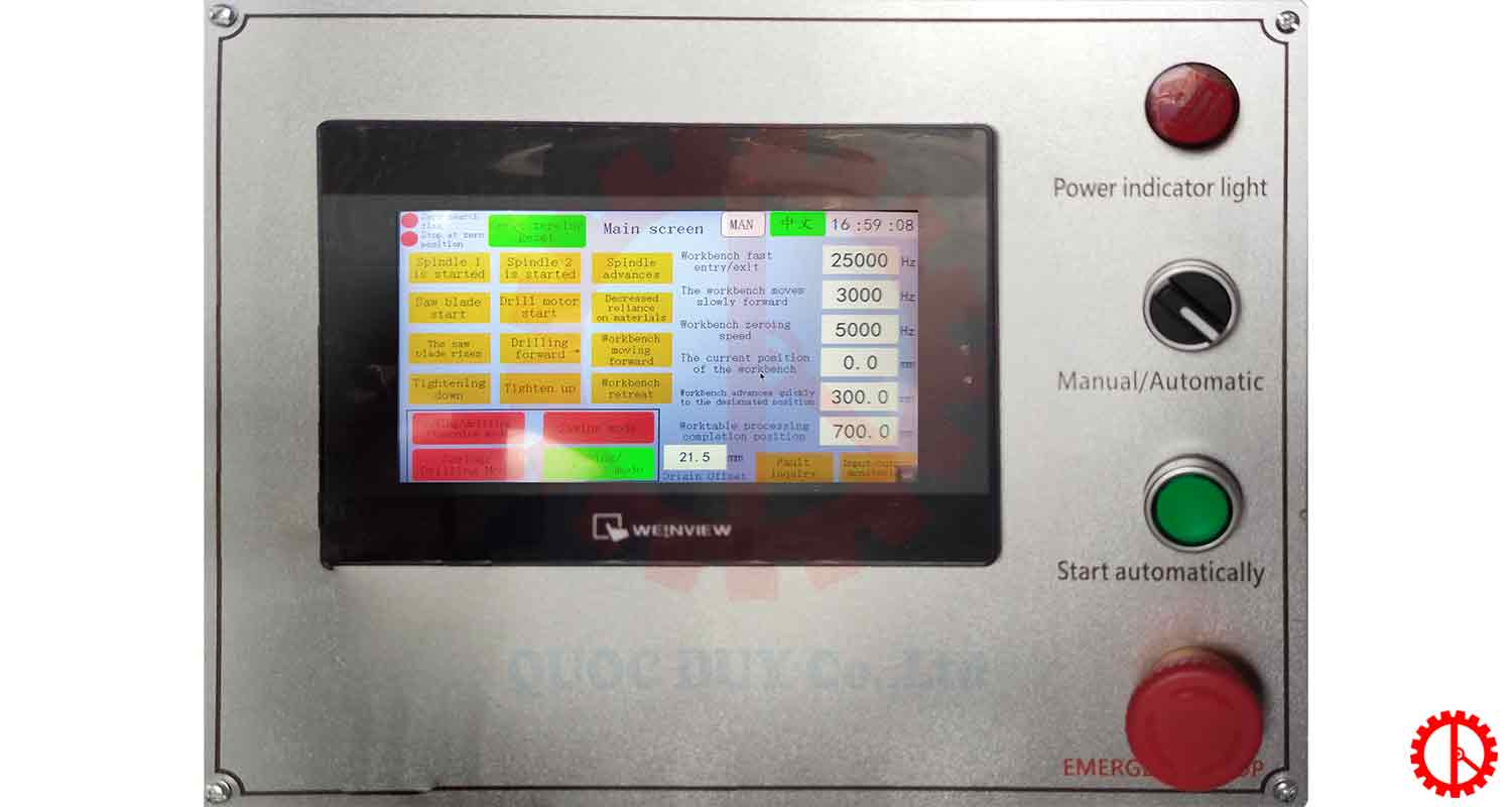 bang-dieu-khien Bảng điều khiển máy cắt phay khoan góc 45 độ tự động