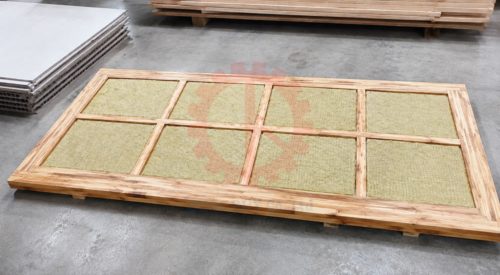 CHUYỀN SẢN XUẤT CỬA GỖ CHỐNG CHÁY CÔNG SUẤT 150 CÁNH/8 GIỜ Lót các tấm bông khoáng cách âm