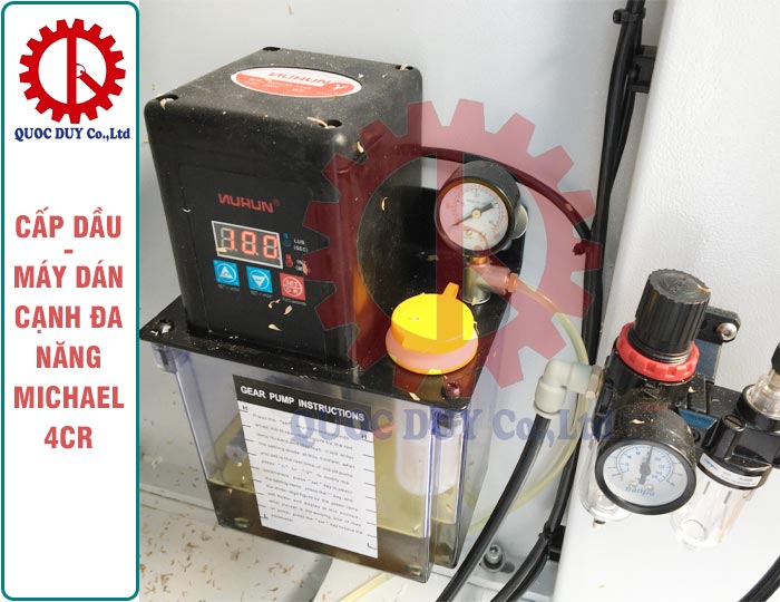 Máy dán cạnh gỗ công nghiệp tự động công nghệ 4.0 Cấp dầu máy dán cạnh gỗ công nghiệp Michael 4CR