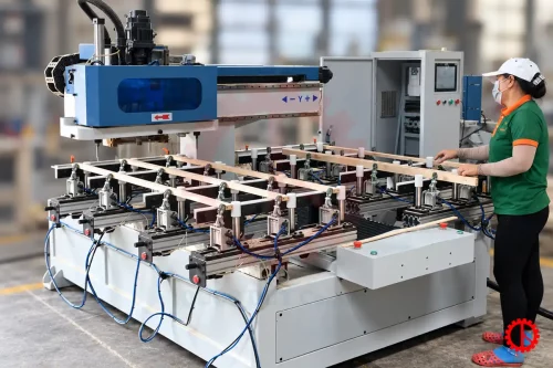 MÁY PHAY MỘNG ÂM CNC 3 ĐẦU - SDC 1500 3 3/SDC 2000 3 3 GIAO MÁY MỘNG ÂM CNC 3 ĐẦU