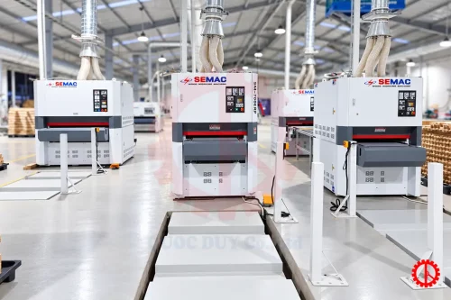 MÁY CHÀ NHÁM THÙNG 2 TRỤC TẢI NẶNG - SM 700ERP/1000ERP/1300ERP Máy chà nhám thùng 2 trục tại xưởng khách hàng
