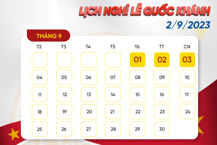 Lịch nghỉ lễ 2/9/2023 | Quốc Duy