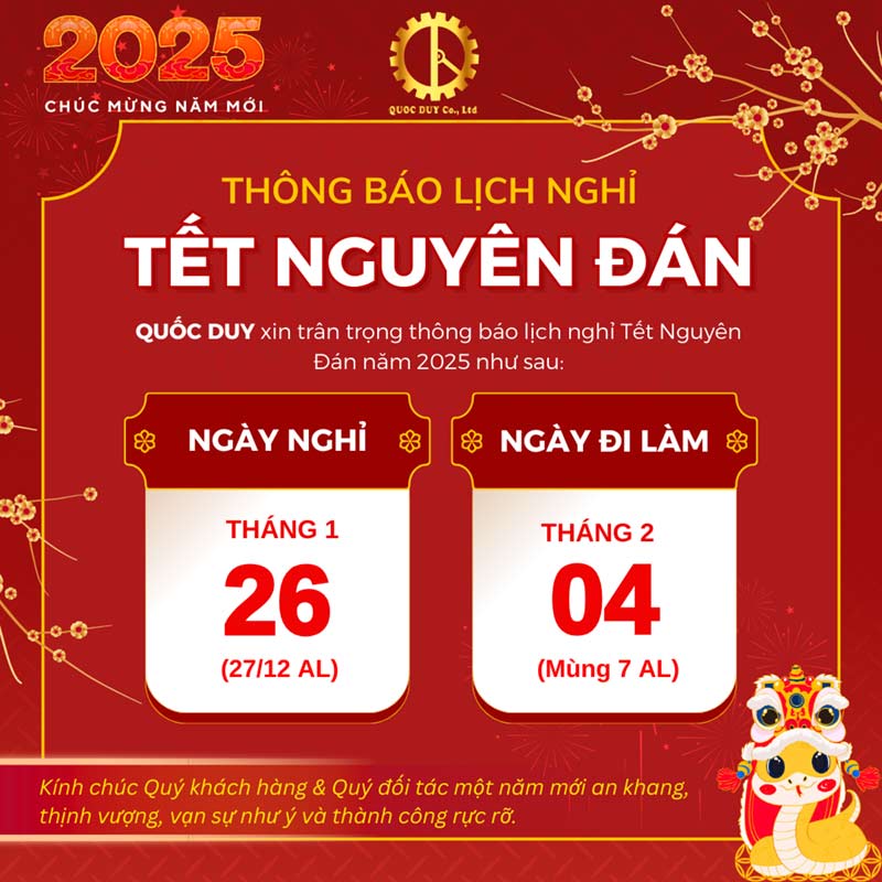 Quốc Duy Thông Báo Lịch Nghỉ Tết Nguyên Đán 2025 lich nghi tet nguyen dan 2025