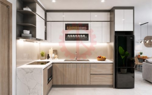 CHUYỀN SẢN XUẤT TỦ BẾP VÁN CÔNG NGHIỆP CÔNG SUẤT 35 BỘ/8 GIỜ mau tu bep van cong nghiep 2