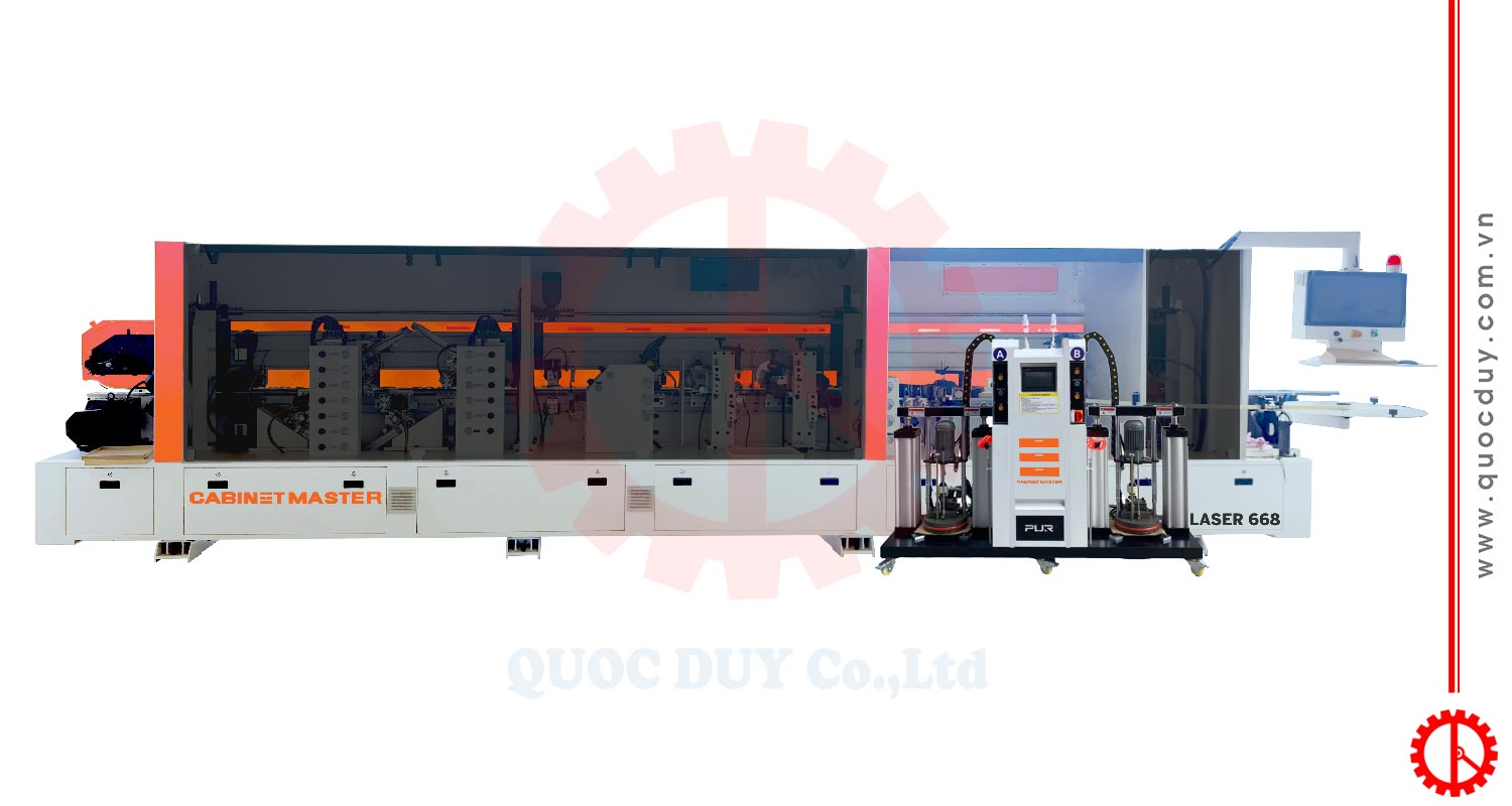 Máy cắt xén dán cạnh tự động laser pur kết hợp