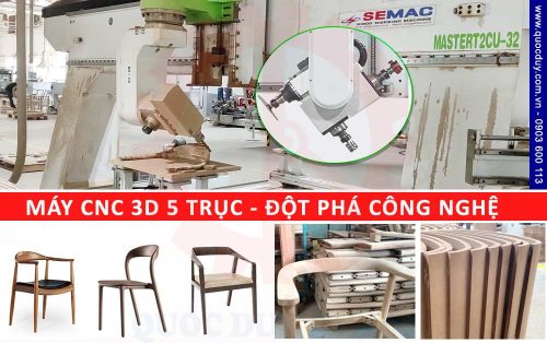 Máy cnc 5 trục đột phá công nghệ sản xuất nội thất gỗ hiện đại | Quốc Duy