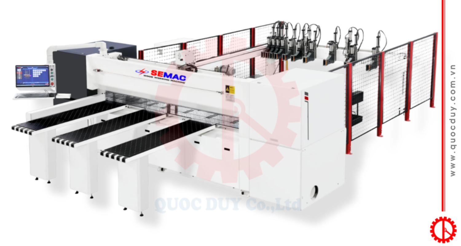 Máy cưa panel lên phôi phía sau