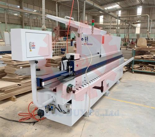 Máy dán cạnh 5 chức năng tại xưởng khách hàng