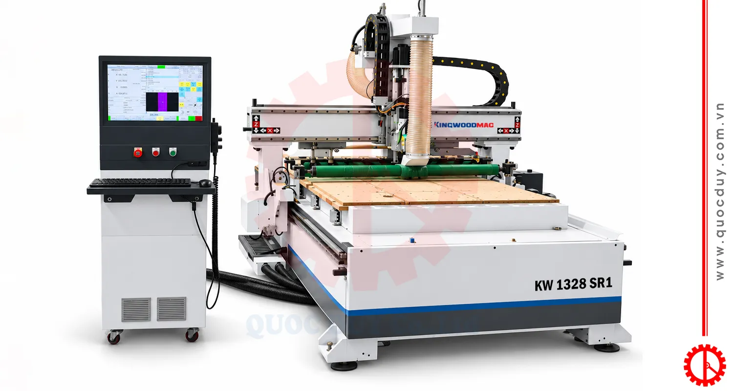 MÁY PHAY CNC ROUTER 1 ĐẦU 1 RAY TRƯỢT (THAY DAO TỰ ĐỘNG) - KW 1328 SR1
