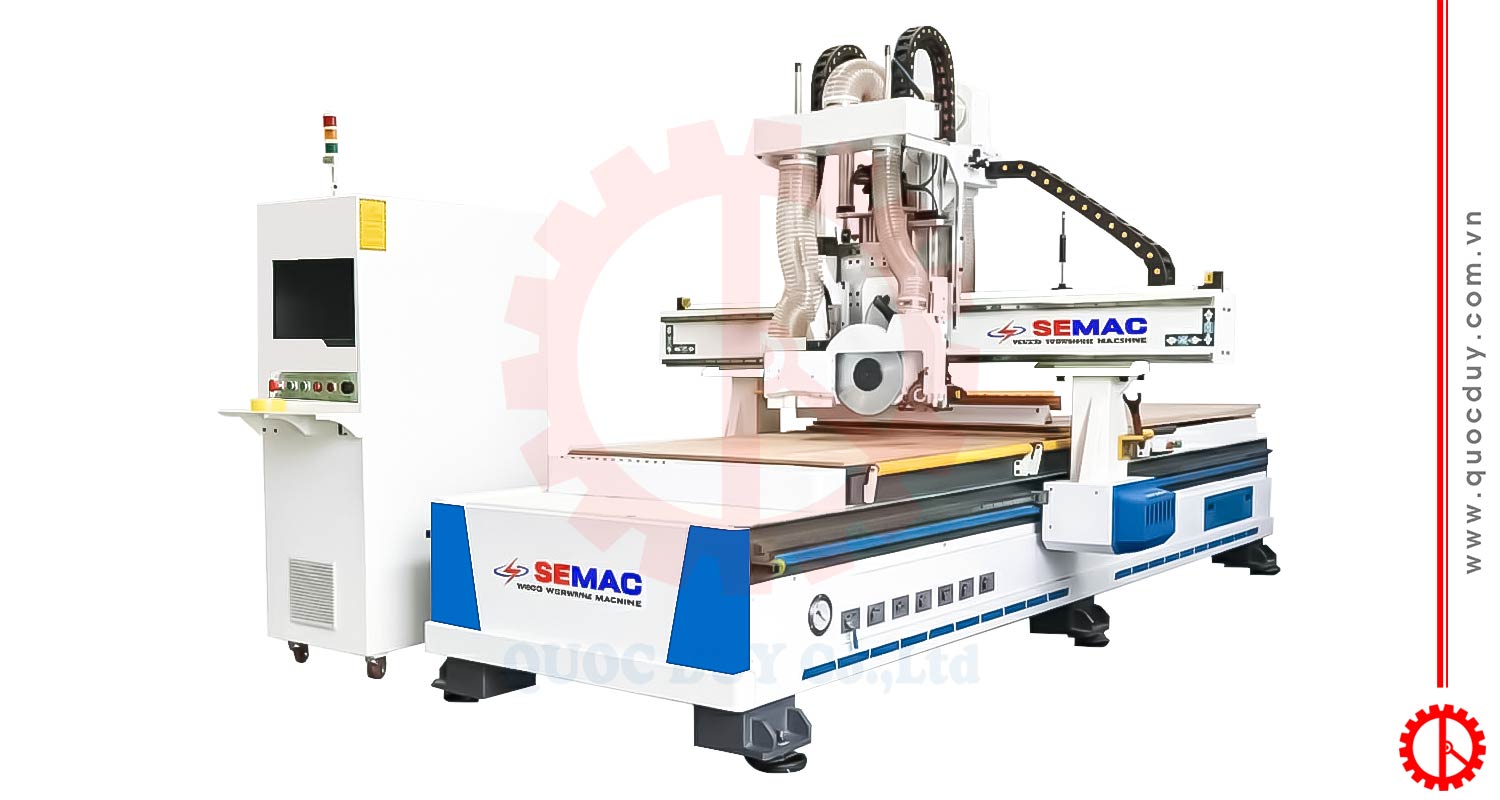 Máy phay cnc router CNC 1 đầu thay dao cụm lưỡi cưa