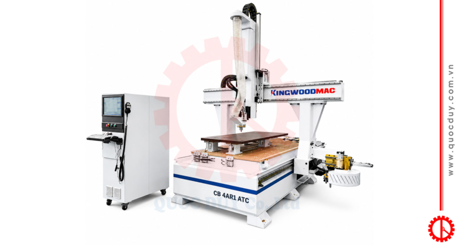 Máy phay router CNC 4 trục 1 đầu thay dao tự động