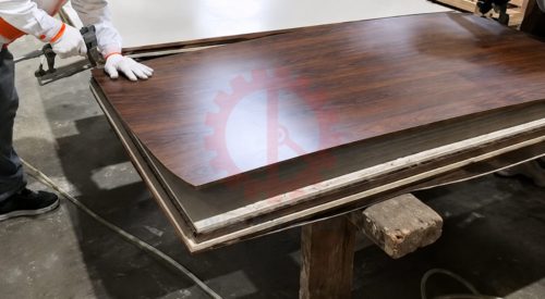 CHUYỀN SẢN XUẤT CỬA GỖ CHỐNG CHÁY CÔNG SUẤT 150 CÁNH/8 GIỜ Phủ tấm MDF phủ melamine