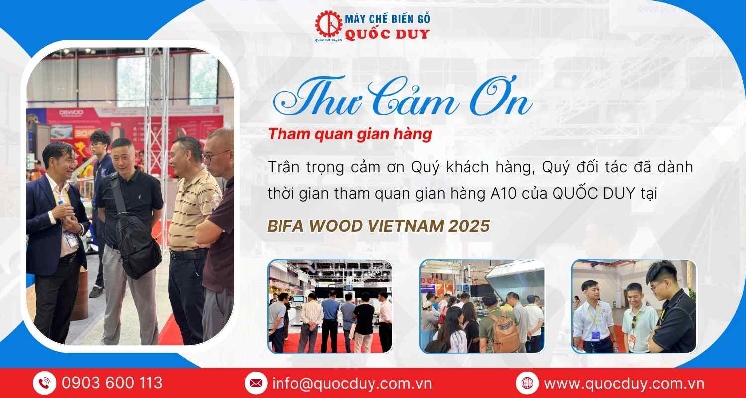 THƯ CẢM ƠN KHÁCH HÀNG - ĐỐI TÁC THAM QUAN TRIỂN LÃM BIFA WOOD 2025 Thư cảm ơn tham quan gian hàng Quốc Duy